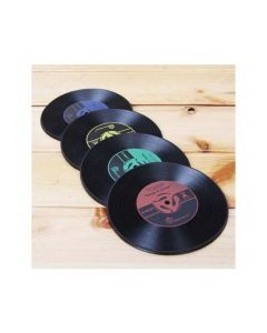 2-pak coastere i retrostil, vinylplade