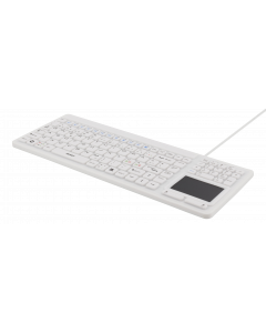 DELTACO silikone tastatur, touchpad, IP68, 105 + 12 medier, hvid