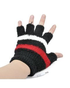 Fingerlösa värmevantar - USB kabel, Svarta