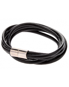 Svart läderarmband med dubbla band