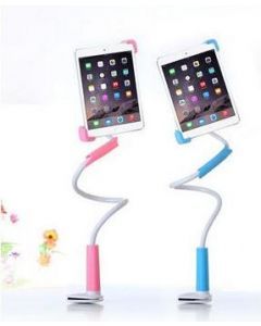 Bøjelig universal tabletholder med bordklemme blå